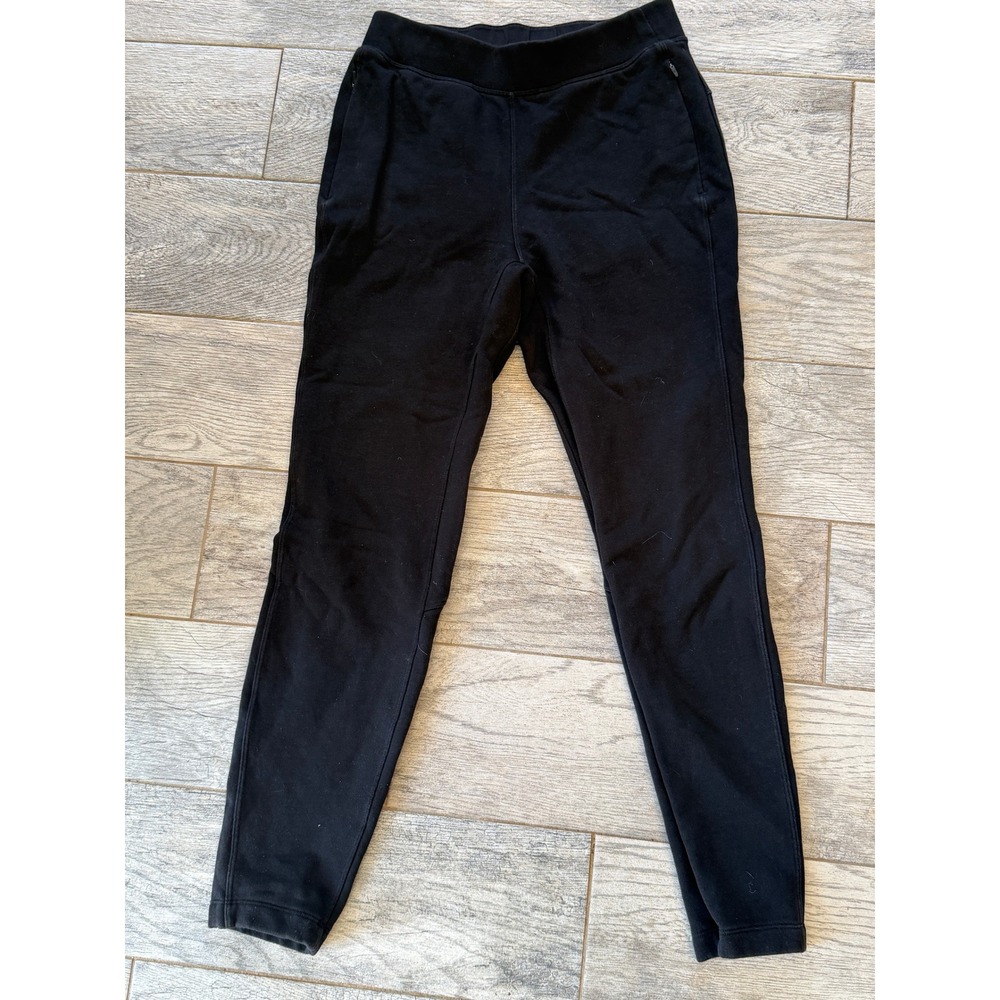 Lululemon Joggers 4 Black French Terry Cotton Zippered Womens Sweat Pant